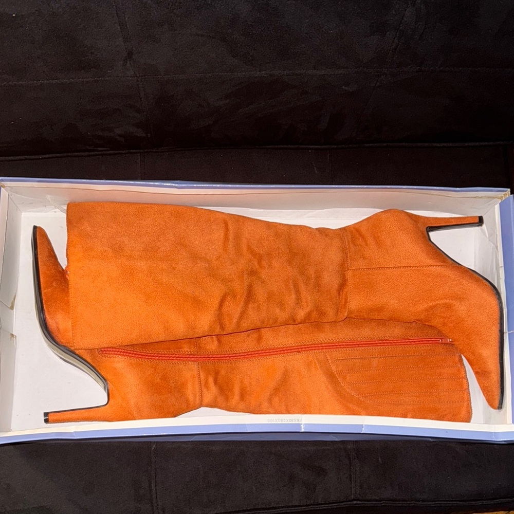 Orange Suede Women's Boots